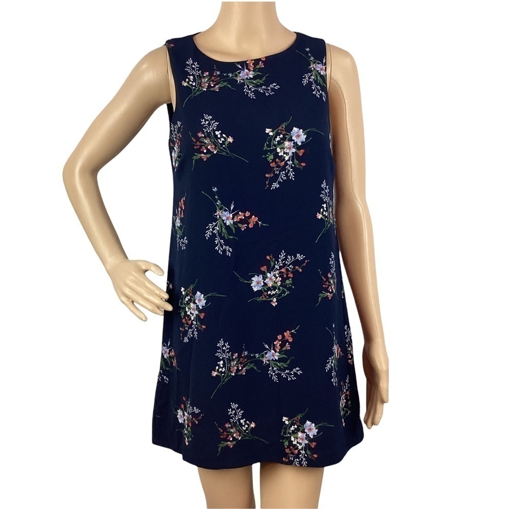 Gibson Dress Size PXS Blue Floral Mini Sleeveless
